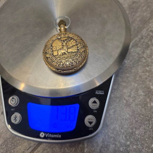 Vintage 70's Sears Roebuck Pocket Watch Stag / Floral Swiss Made - Picture 12 of 13